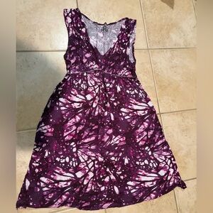 Mudd Purple and White Tie-Dye Top